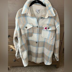 Grace & Karma Plaid Cream and Tan Women's Jacket